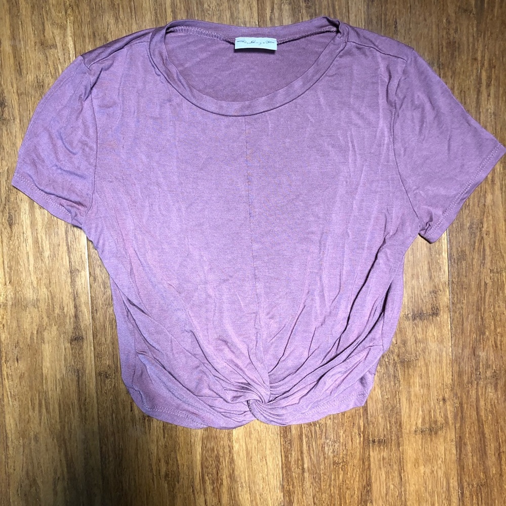 Purple Twist Front Crop Top
